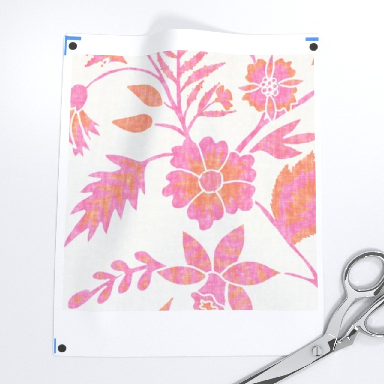 Boho Floral Modern Chintz Garden Vine Cottagecore Pink Coral Custom Printed Fabric by Spoonflower Various Fabrics by the Yard or Fat Quarter